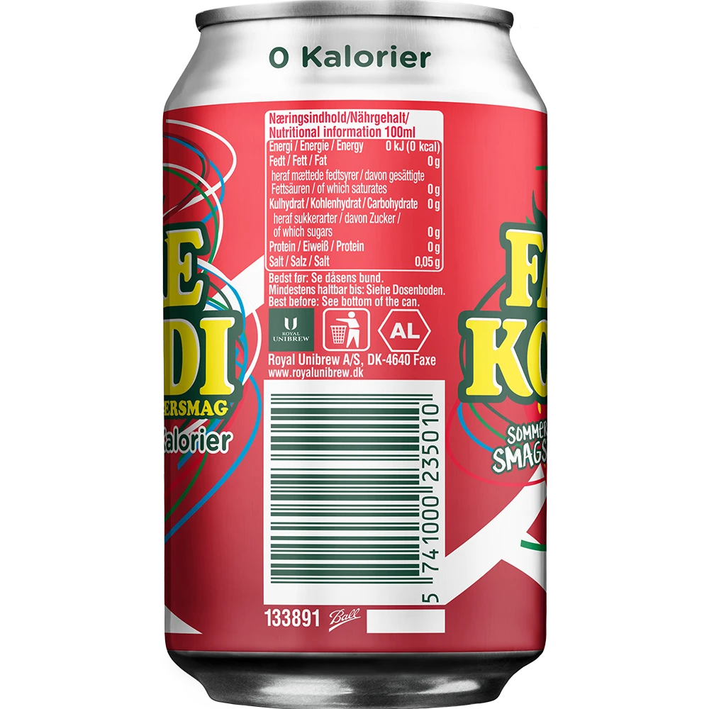 Faxe Kondi Jordbær 0 kalorier