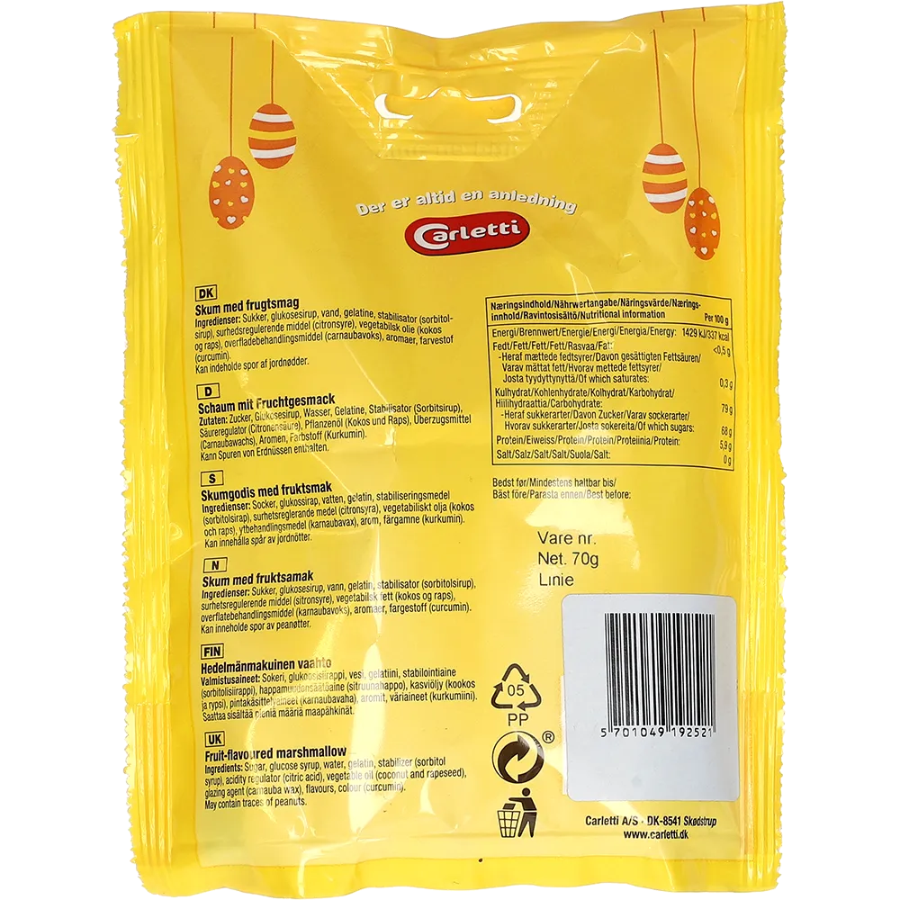 Carletti Påskeskum Appelsin Ferskensmag