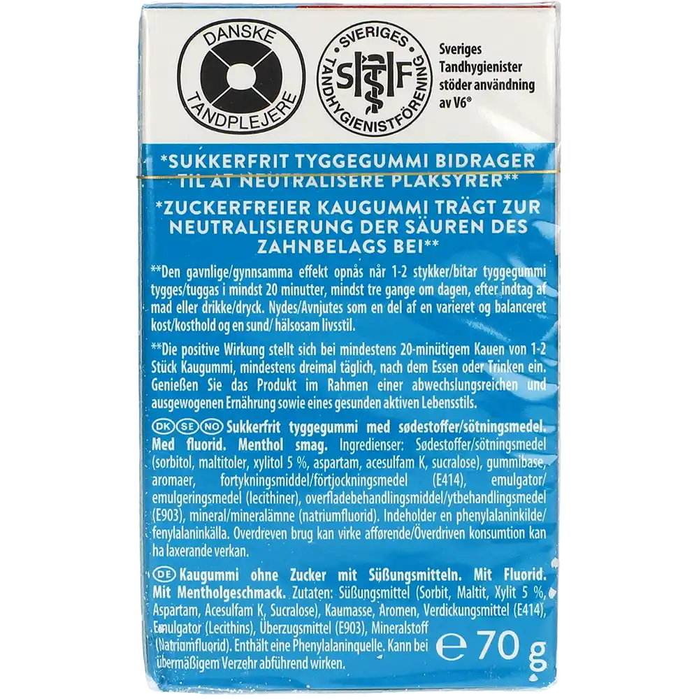 V6 Dental Strong Teeth Söt Mentol, 70G