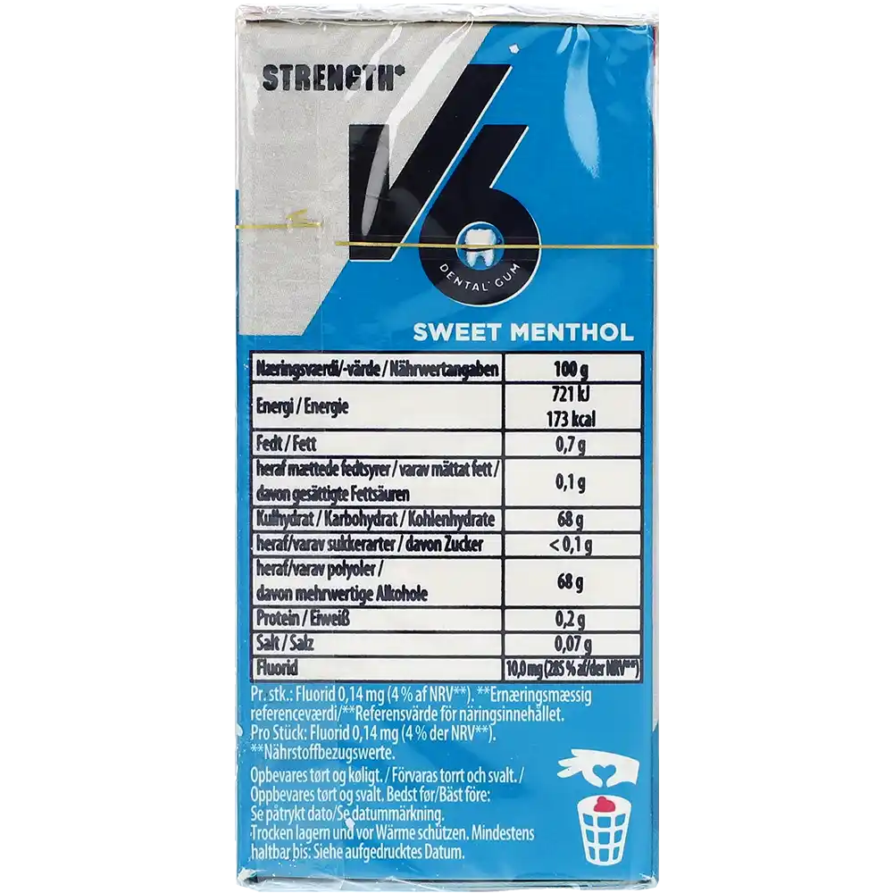 V6 Dental Strong Teeth Söt Mentol, 70G