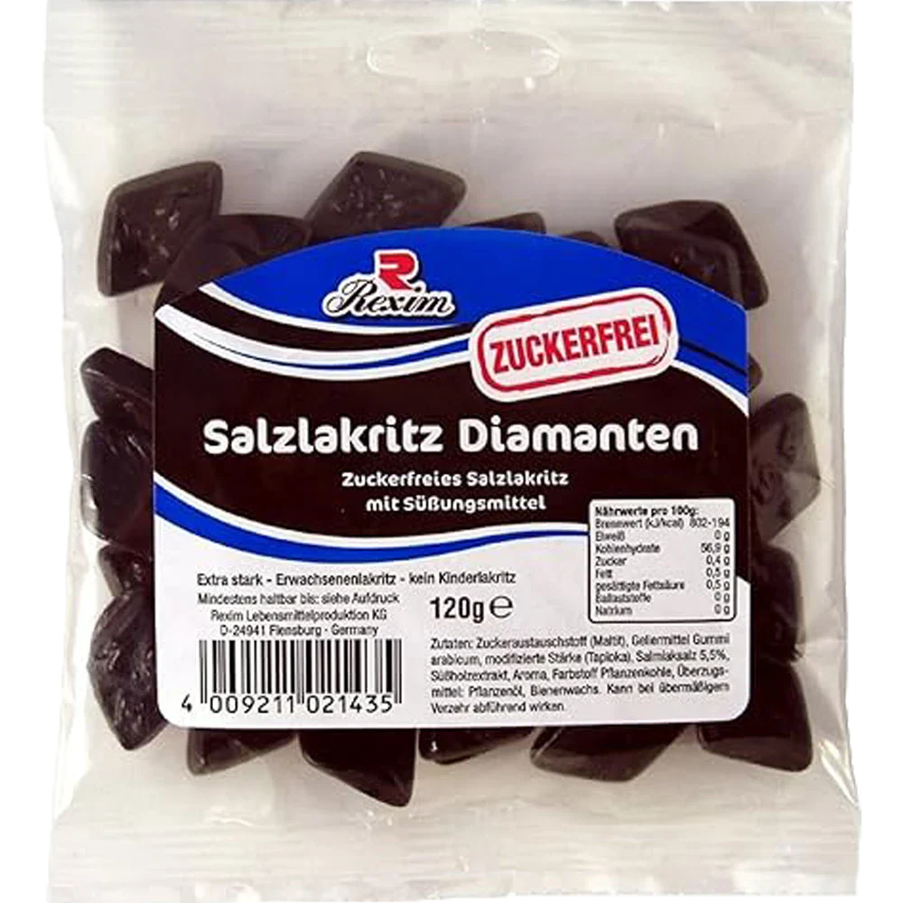 Rexim zuckerfrei Salzlakritz Diamanten