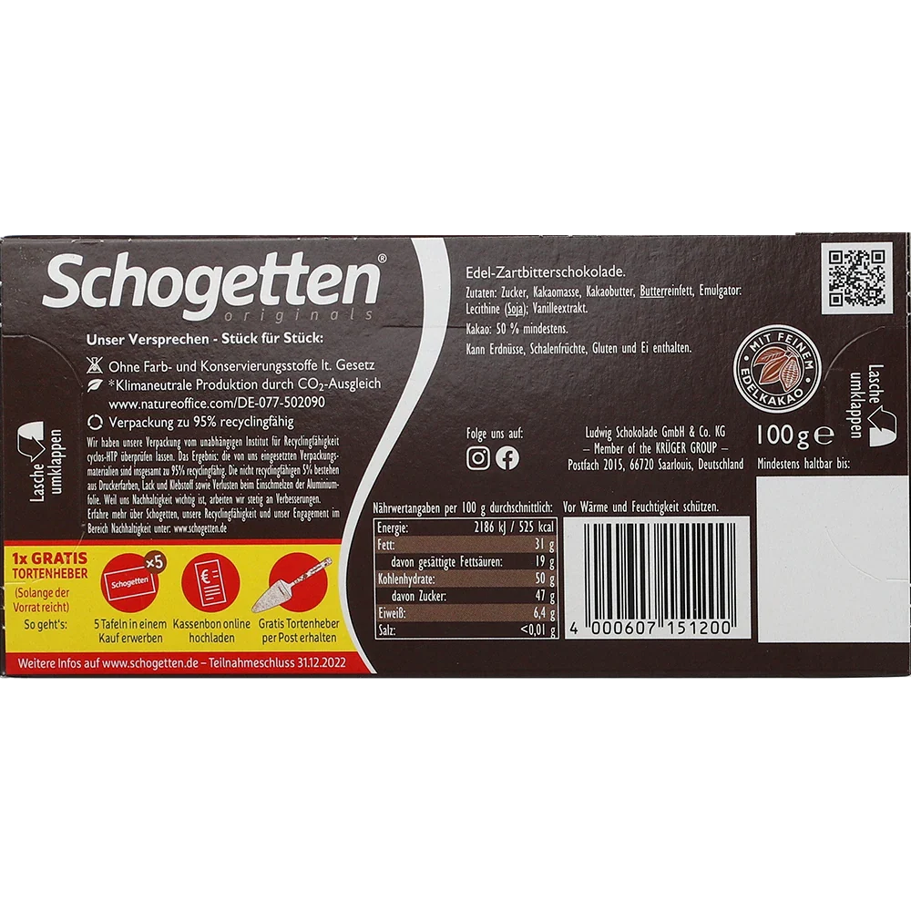 Schogetten Edel Zartbitter