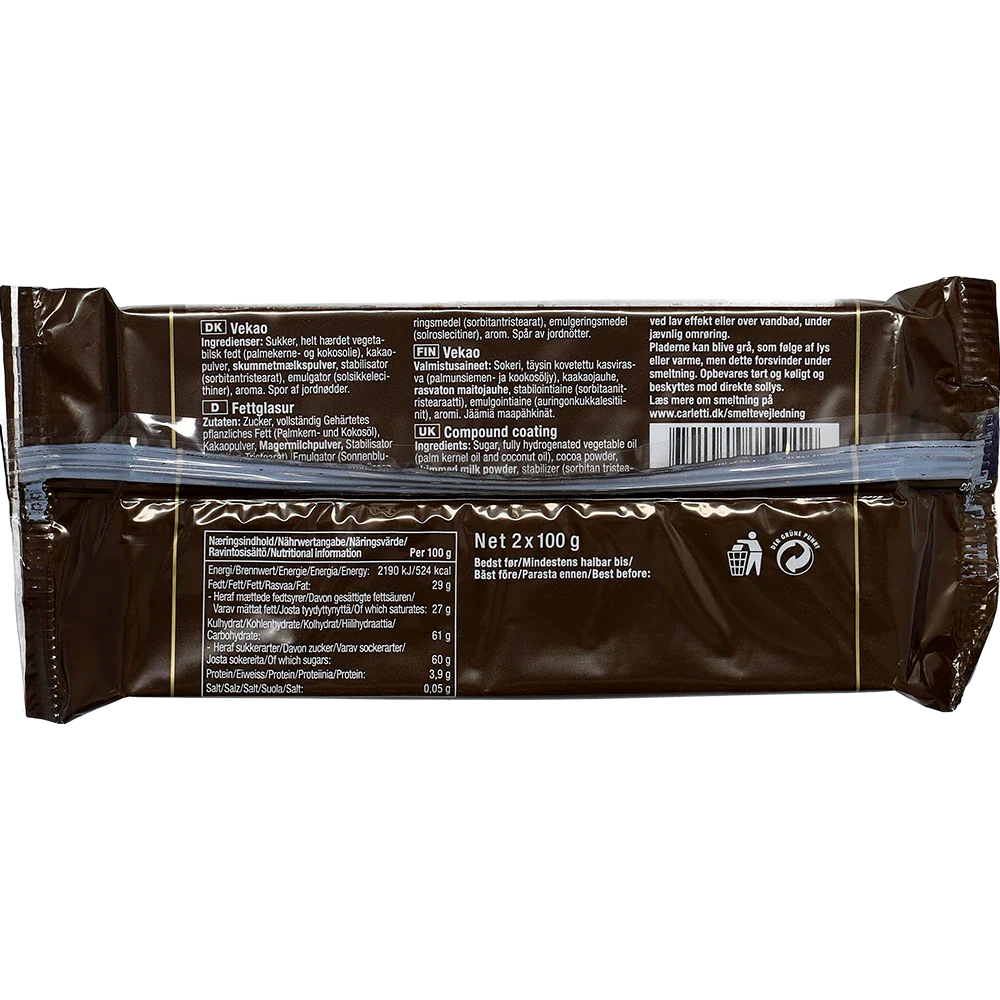 Carletti Conditor Mörk Chokladöverdragen Våffla