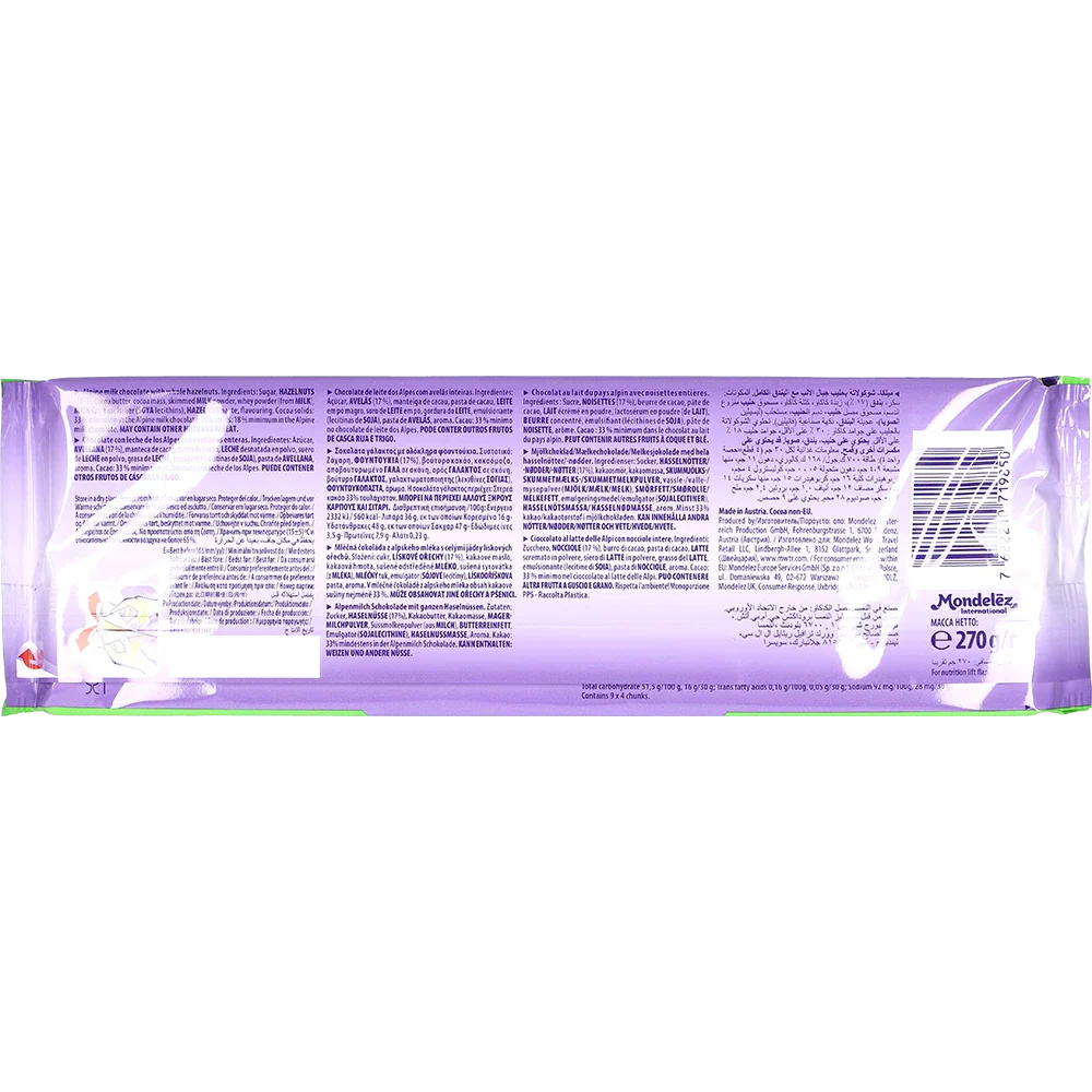 Mondelez Milka Tafel Ganze Haselnüsse