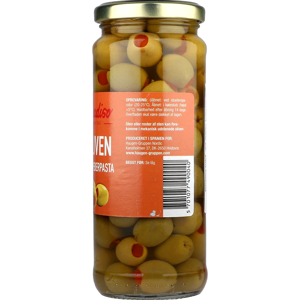 Paradiso Spanske Manzanilla Oliven med Peberpasta