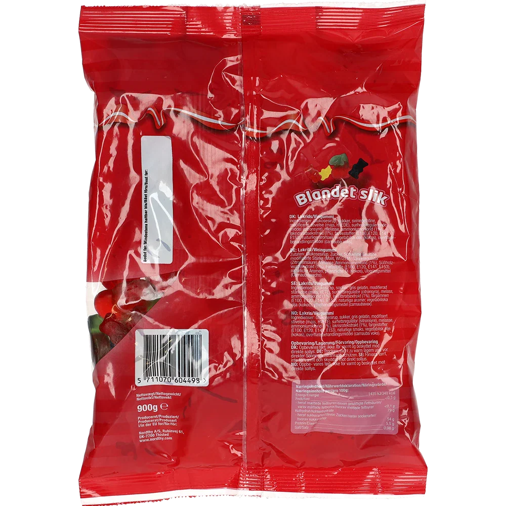 Nordthy Blandat Godis Lakrits & Vingummi, 900G