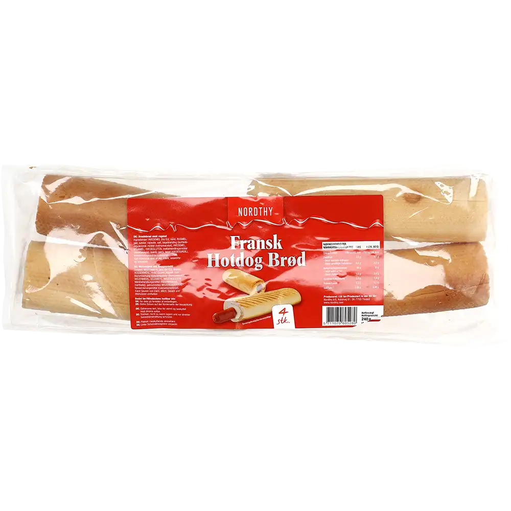 Nordthy Fransk Hotdog Brød 4er