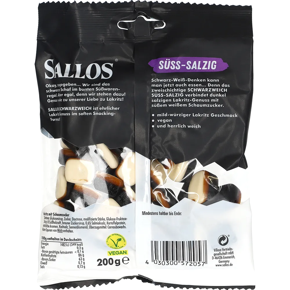 Sallos Sort-Hvid Sød-Salt