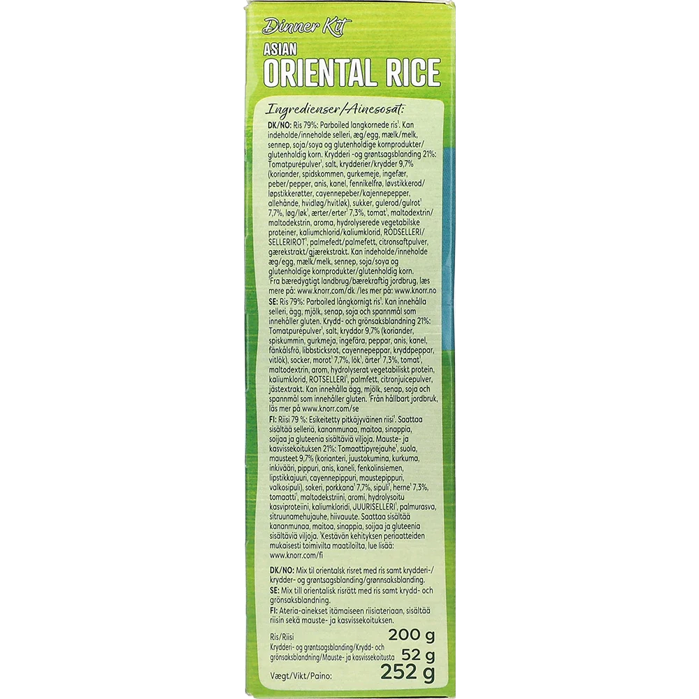 Knorr middagskit Orientalisk risrätt