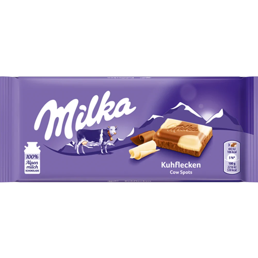 Mondelez Milka chokladkaka Kuhflecken