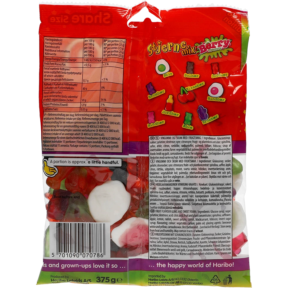 Haribo DK Stjerne Mix Berry
