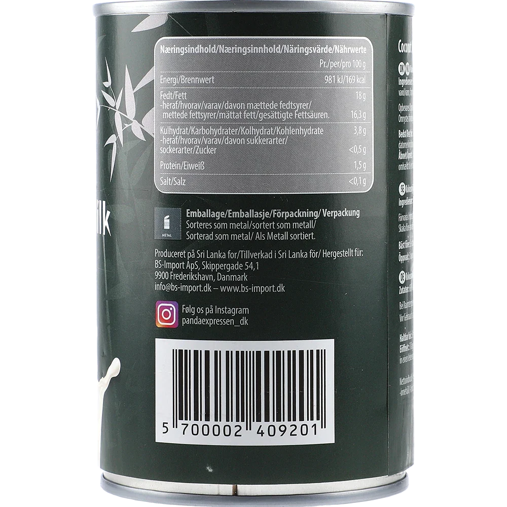 Panda Express Coconut Milk 17-19%