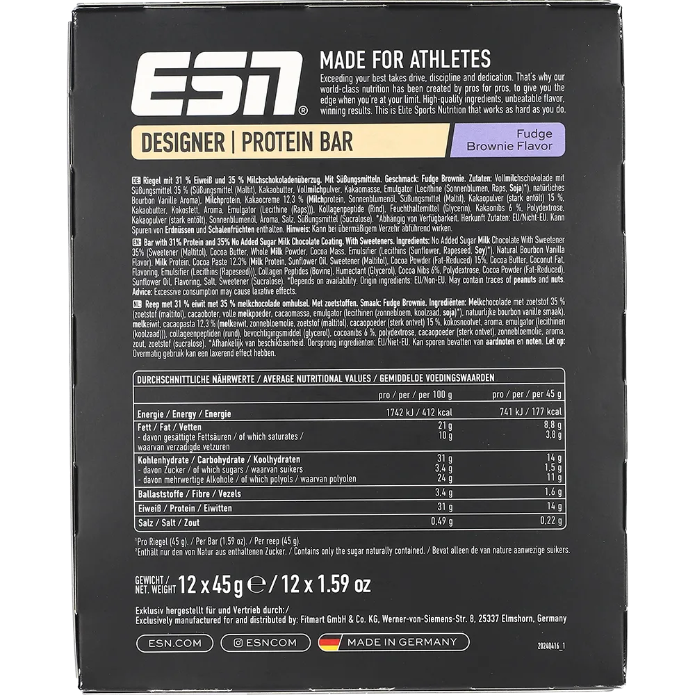 ESN Protein Designer Bar Fudge Brownie