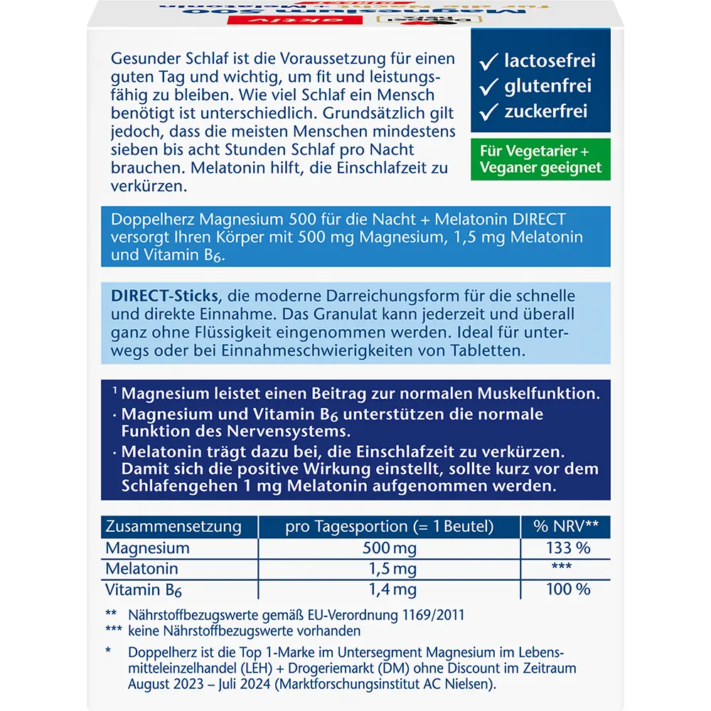 DH Magnesium 500 für die Nacht+Melaton. DIRECT