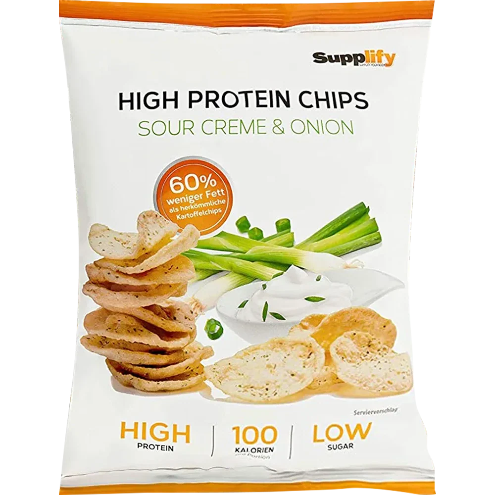 Supplify Chips med högt proteininnehåll Gräslök och Lök
