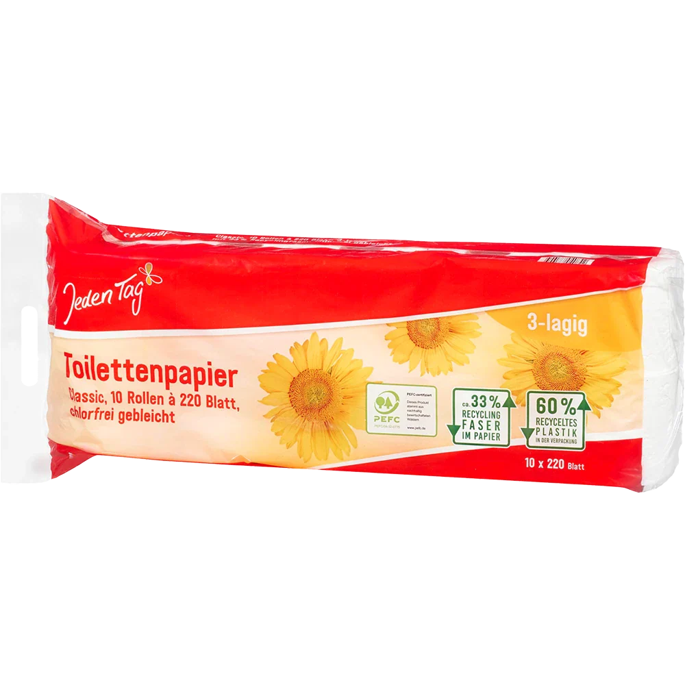 Jeden Tag Toilettenpapier 3lagig 200 Blatt