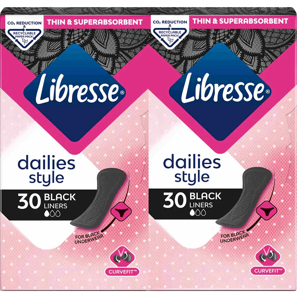 Libresse Trusseindlæg Black Liners