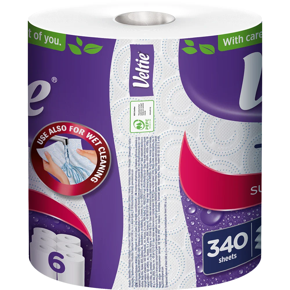 Veltie Hushållspapper Turbo 1x340ark 3-lagers