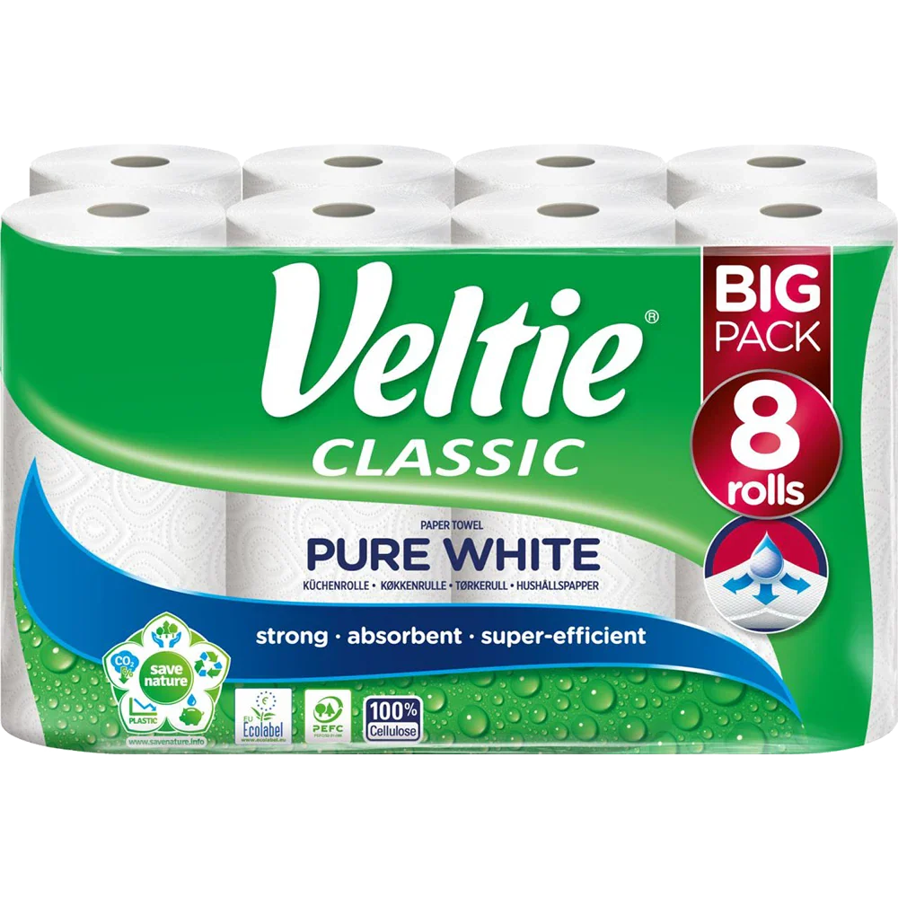 Veltie Küchenrolle Pure White 8x52Blatt 2lg