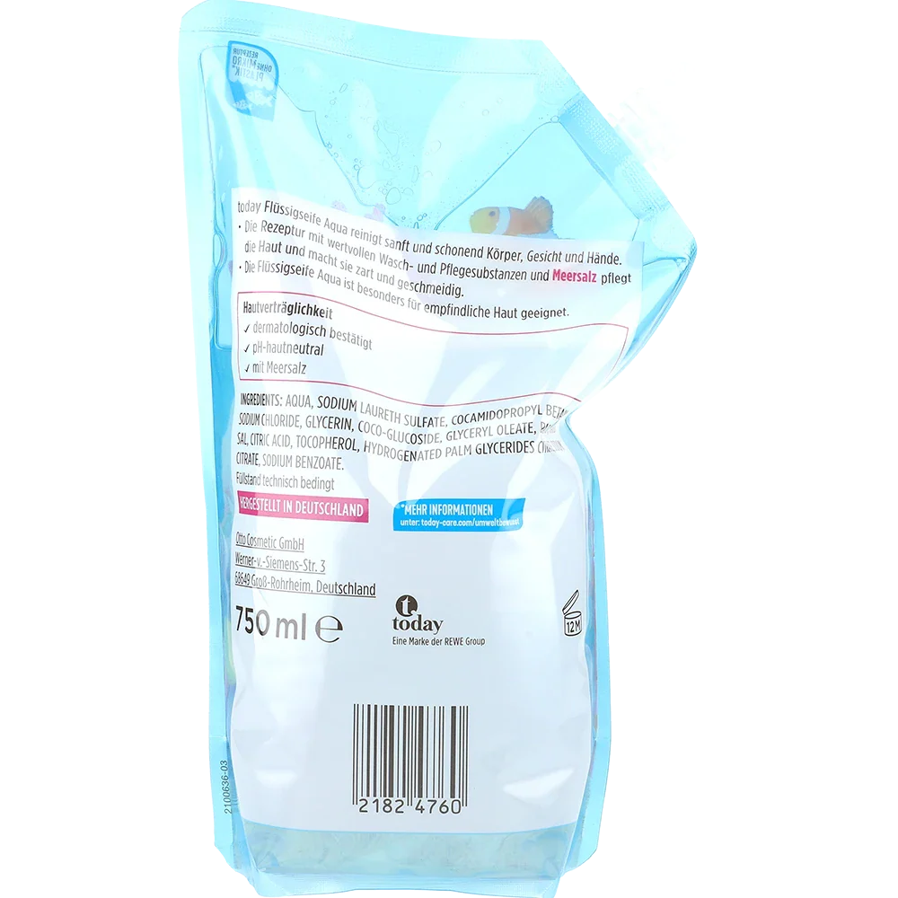 idag Flytande tvål Aqua refillpåse