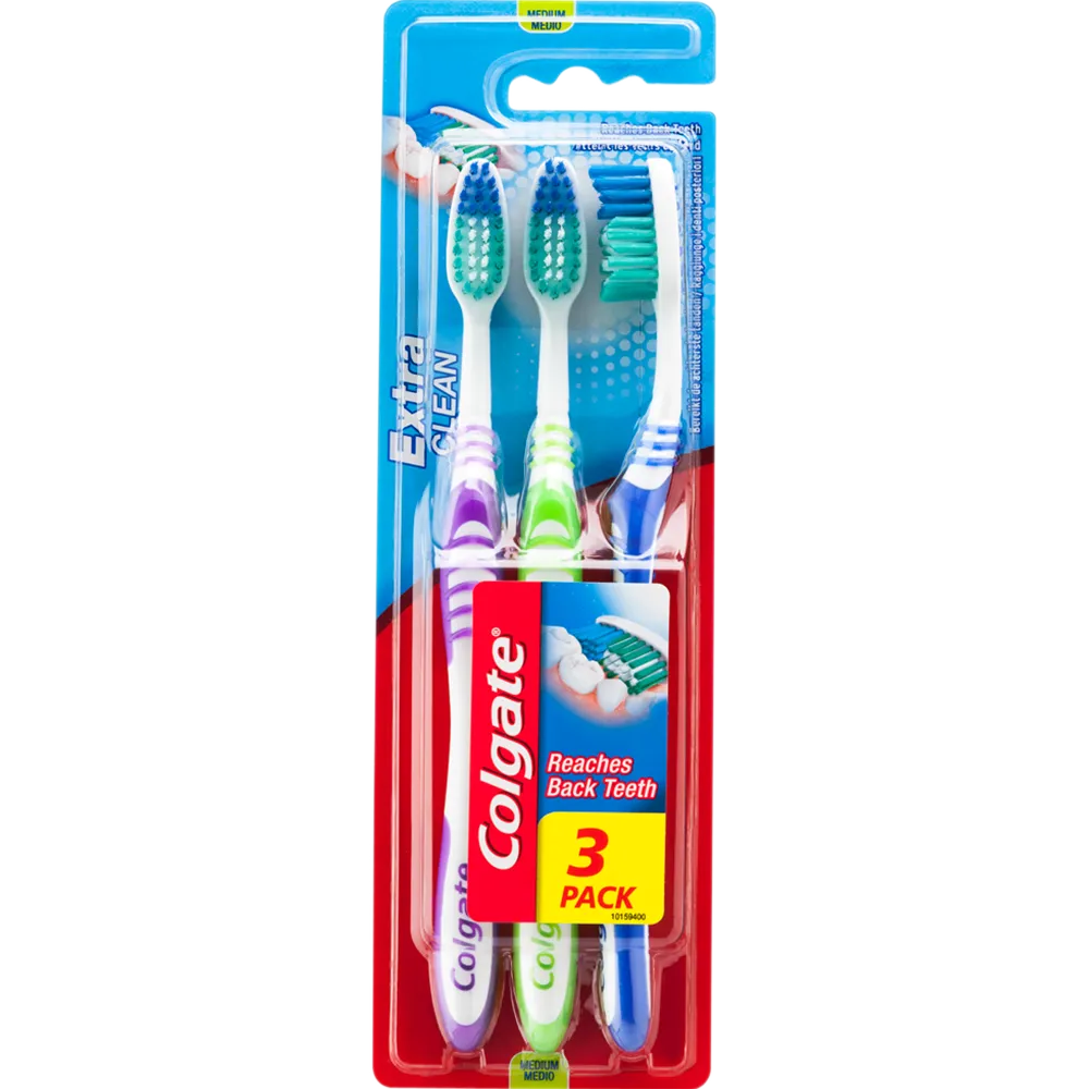 Colgate Extra Clean Toothbrush Medium 2+1