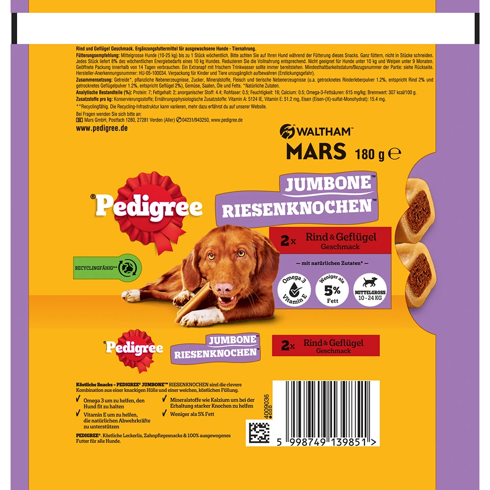 Pedigree Jumbone Riesenknochen Rind/Geflügel